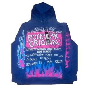 Rockstar Orginal BlueHoodie Baggy Super Stacked Trackset 2XL